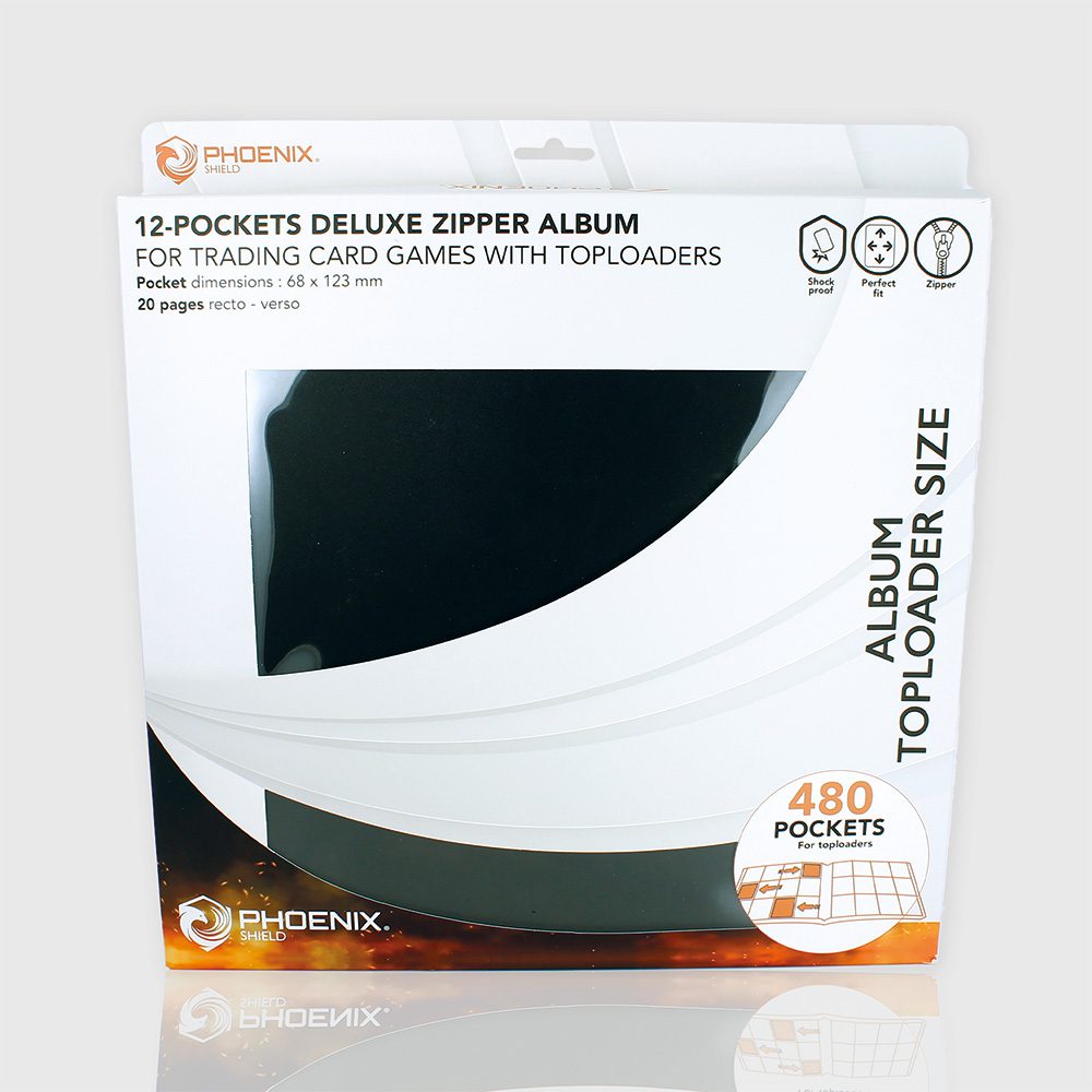Phoenix Shield : Album deluxe Zip 12 cases pour Toploader - 480 cartes