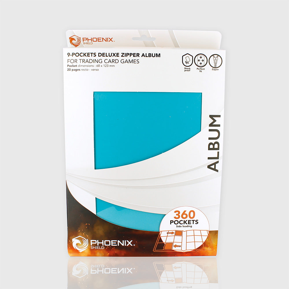 Phoenix Shield - Portfolio - - ALBUM DELUXE ZIP - TURQUOISE - 20 pages de 9 cases (360 cartes recto-verso) TURQUOISE