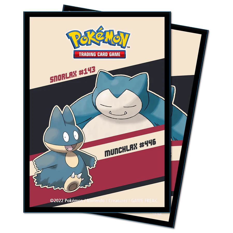Protège-decks standard Snorlax et Munchlax (65ct) pour Pokémon